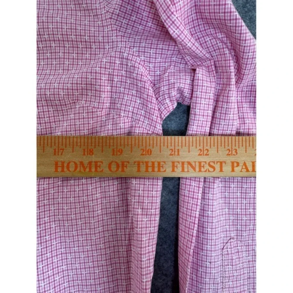 R M Williams Men's Pink‎ Gingham Long Sleeve Button Down Shirt Size 14 - Picture 5 of 7